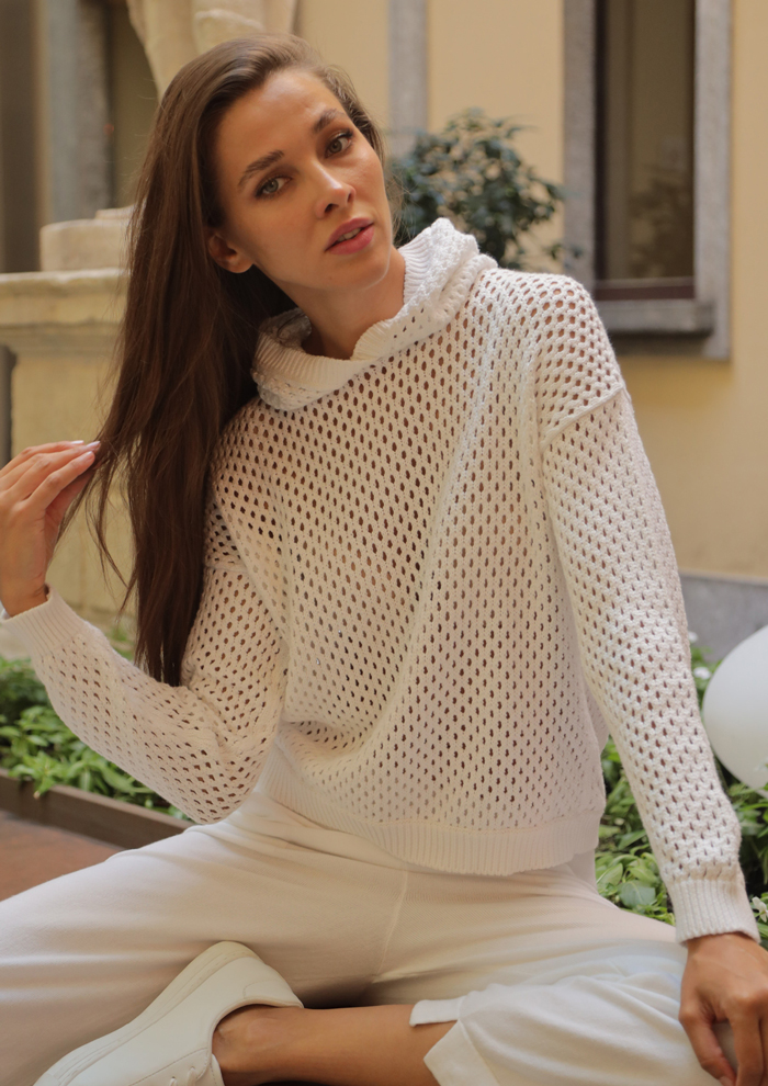 ss26 TB140 - fishnet hoodie